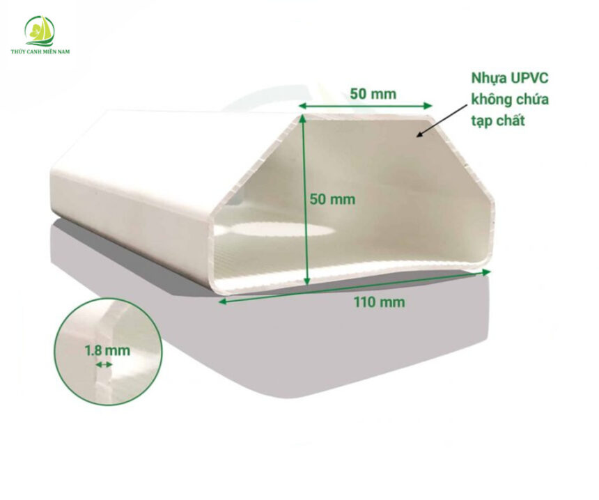Máng thủy canh trong bộ giàn được làm từ nhựa uPVC an toàn