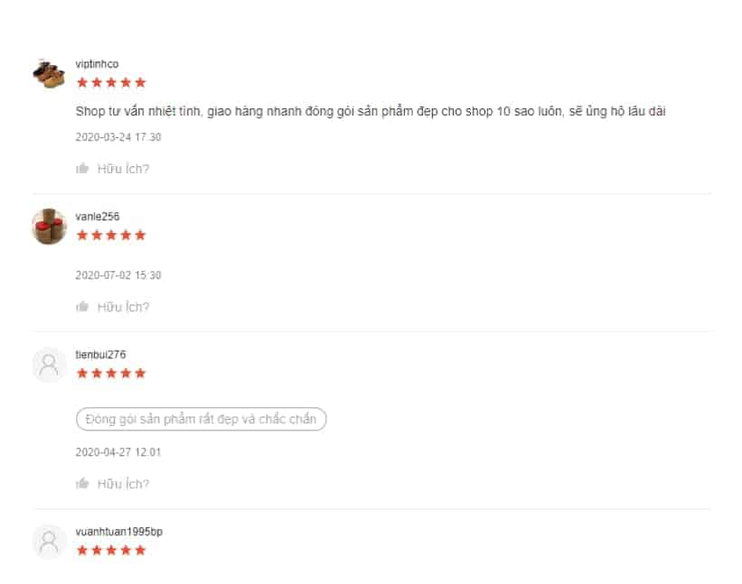 Hình ảnh đánh giá của người dùng trên Shopee