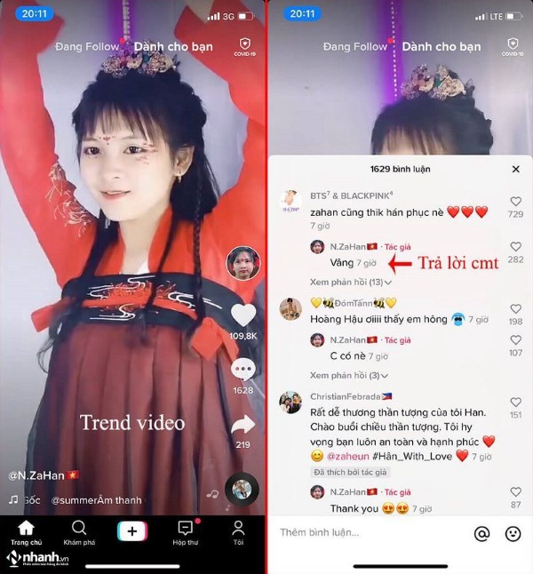 Tương tác với người xem để tăng like trên Tiktok Tương tác với người xem để tăng like trên Tiktok