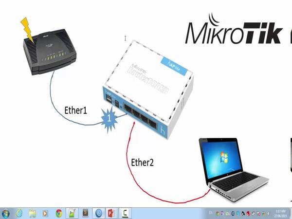 Menghubungkan komputer ke perangkat Router MikroTik