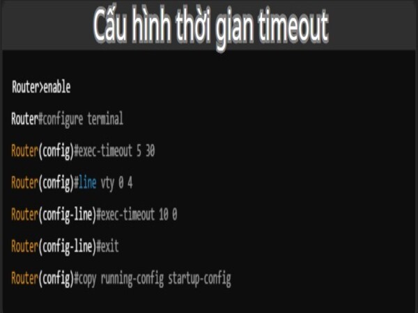 Configurar la duración del Timeout