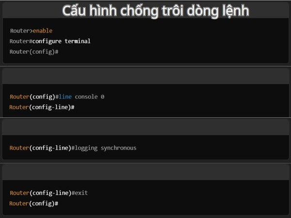 Configuración del router para evitar el desplazamiento de la línea de comandos