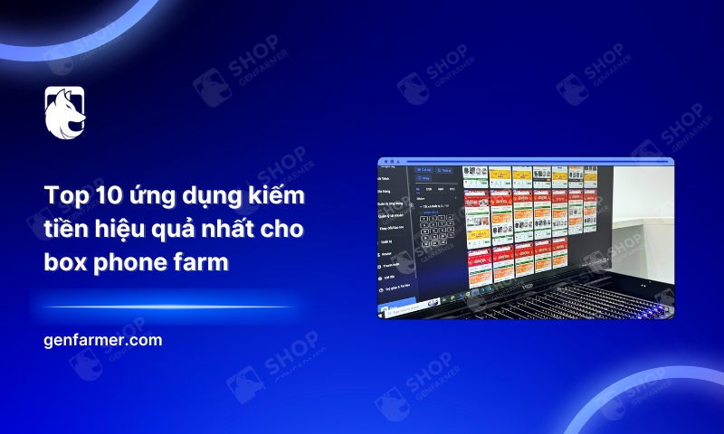 Top 10 ứng dụng kiếm tiền hiệu quả nhất cho box phone farm