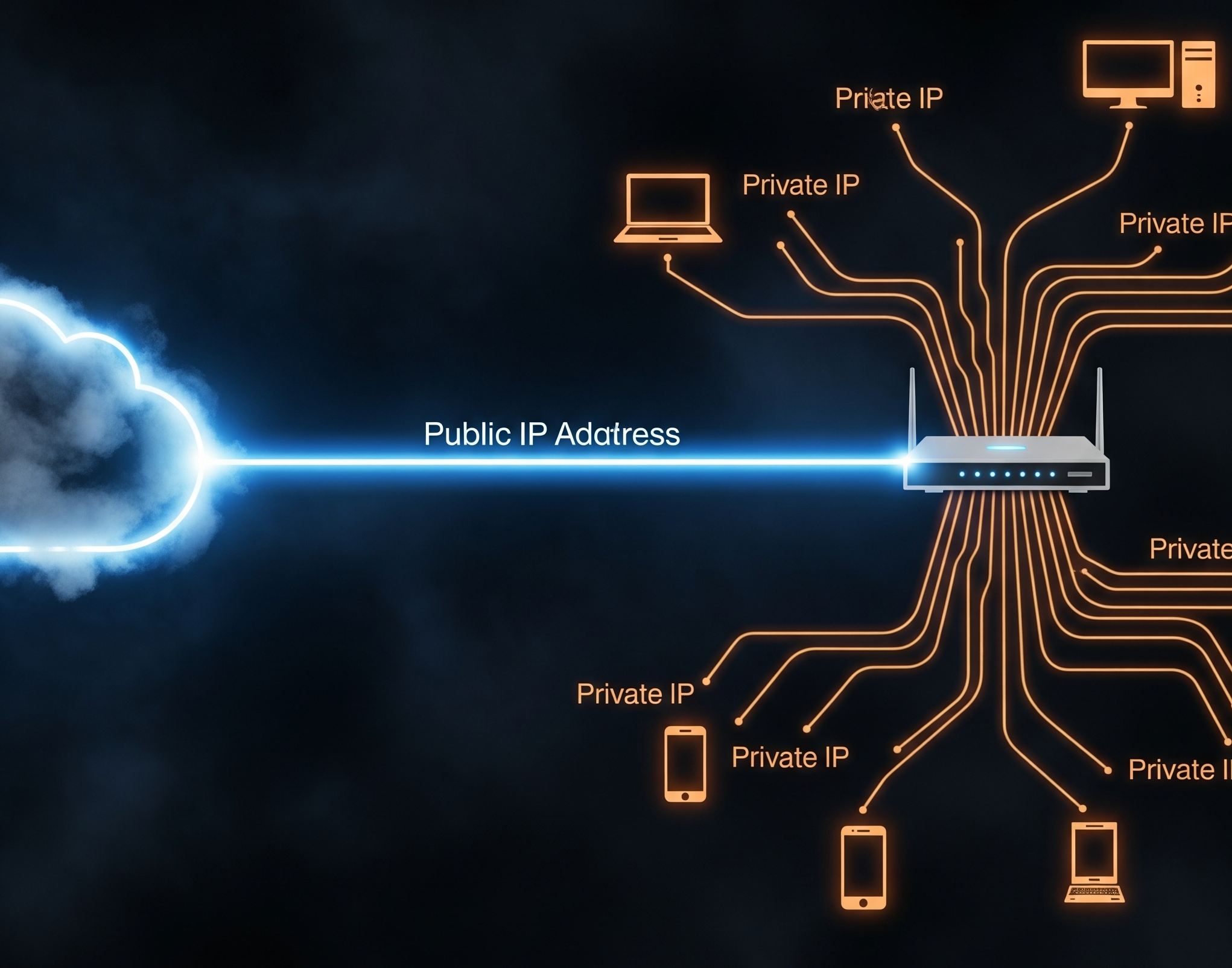 La Public IP se puede acceder desde cualquier lugar de Internet