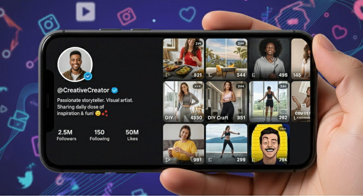 Cómo Optimizar tu Perfil de TikTok para Crecer Rápido (Guía 2026) 3 Gemini Generated Image k1a2ofk1a2ofk1a2