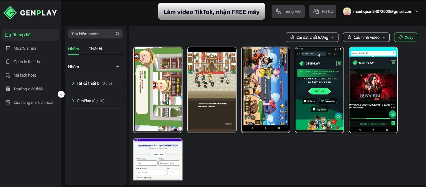 GenPlay: Comprehensive Cloud Phone Solution for AFK Gaming, Multi-Account, and MMO Business 5 GenPlay Dashboard