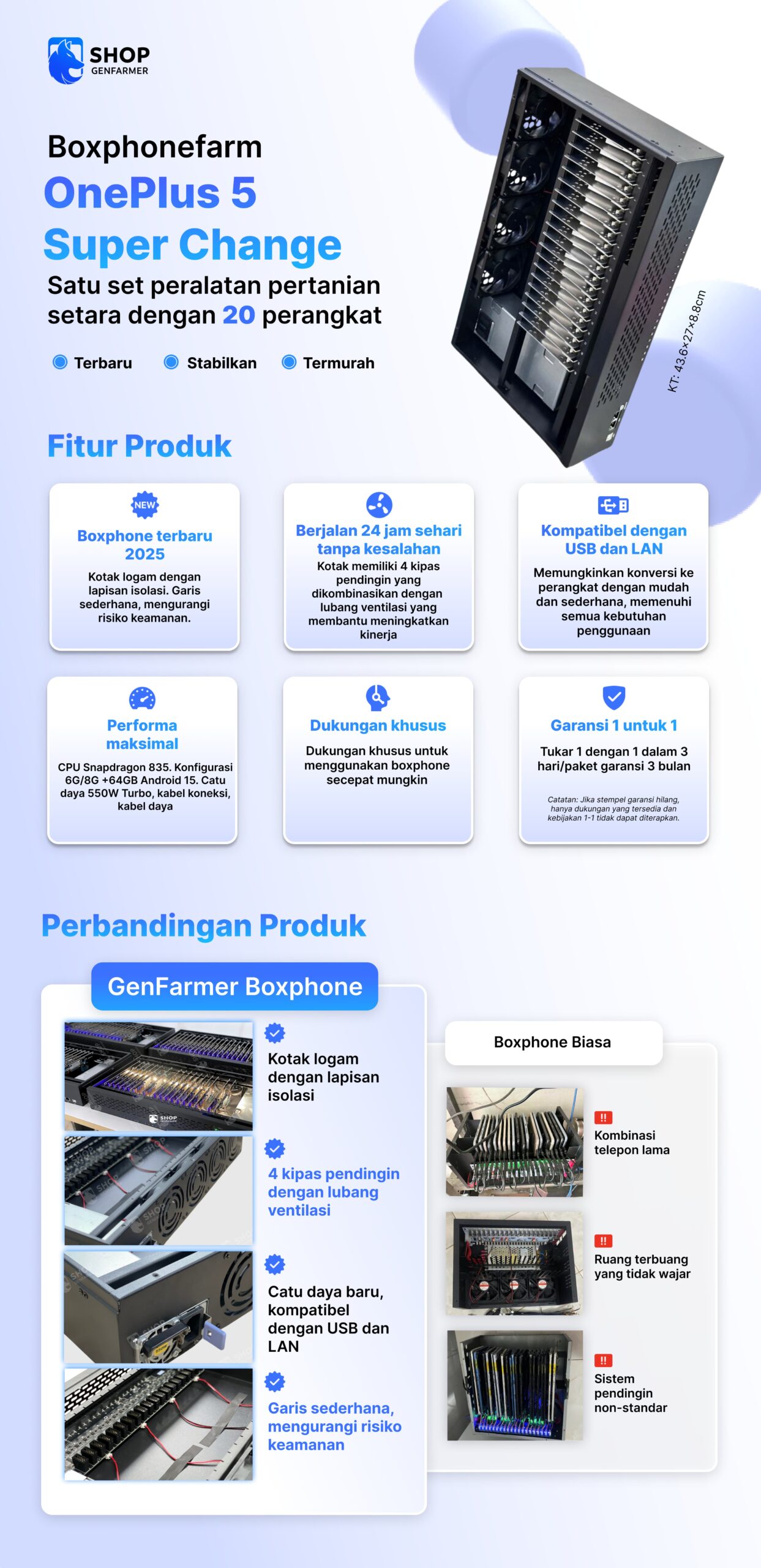 Box Phone Farm Oneplus 5 Super Change