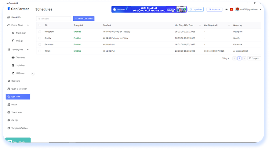 schedule