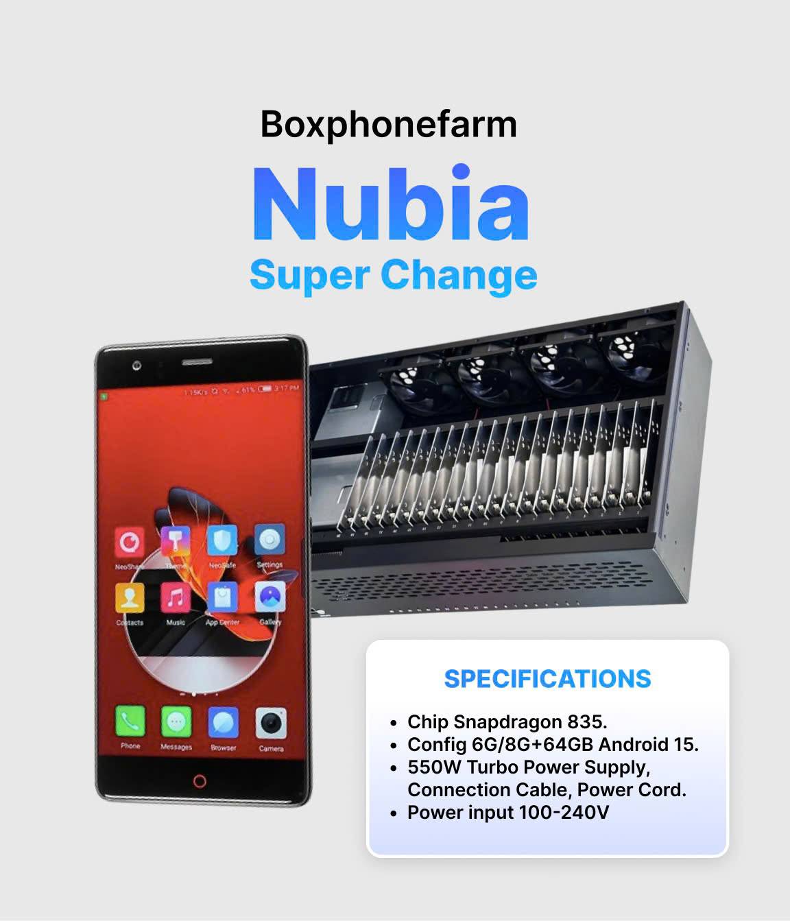 Box Phone Farm Nubia Z17 Super Change USB Port + LAN/OTG 1 Box Phone Farm Nubia Z17 Super Change USB Port + LAN/OTG