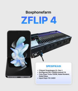 Box Phone Farm Z Flip4 8/128GB | Port USB + LAN/OTG | PCB Hitam