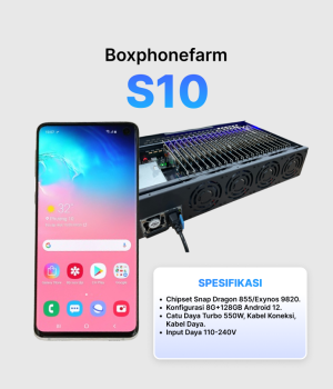 Box Phone Farm S10 | Port USB + LAN/OTG | PCB Hitam
