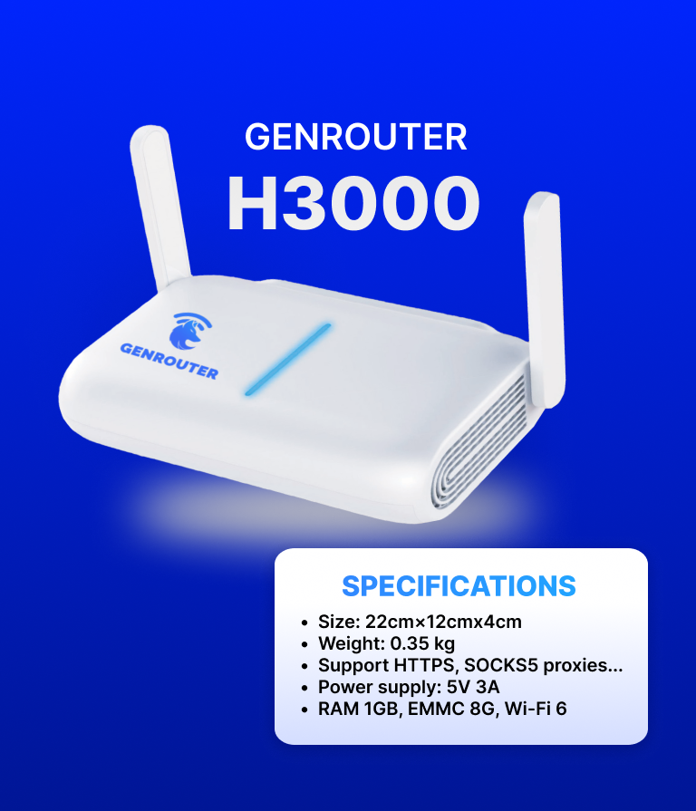 GENROUTER: PROXY CONNECTION DEVICE FOR IOS, BOXPHONE, ANDROID | UP TO 30 DEVICES 1 GENROUTER: PROXY CONNECTION DEVICE FOR IOS, BOXPHONE, ANDROID | UP TO 30 DEVICES