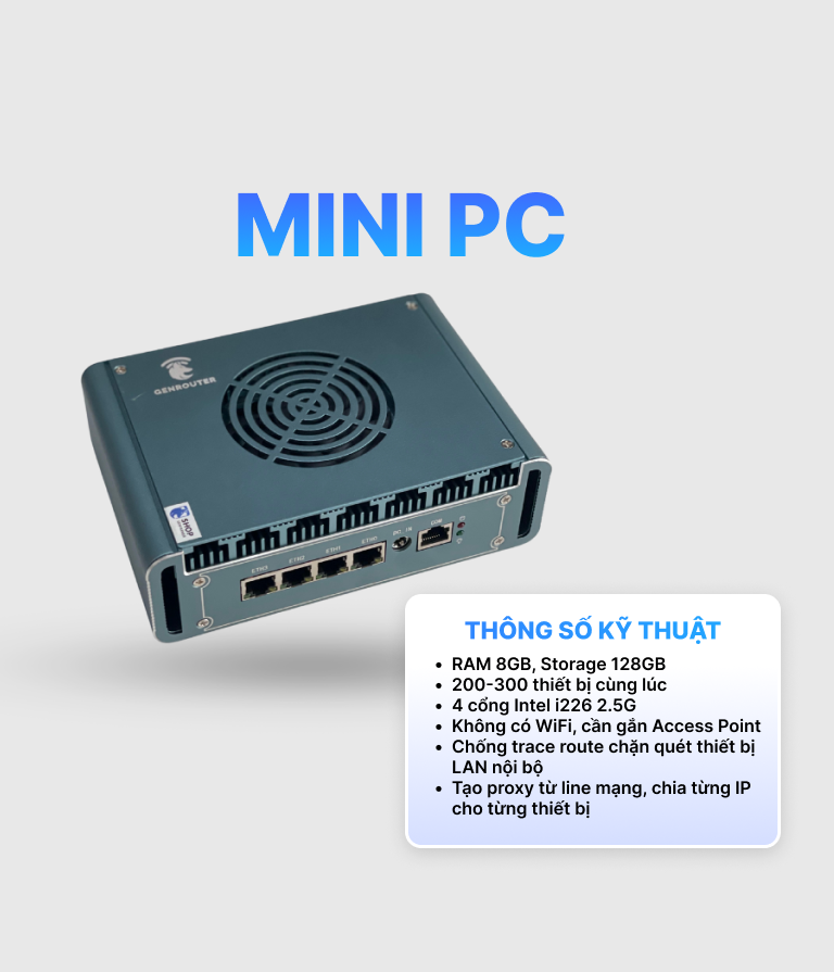 Mini PC Router thay đổi IP/Proxy cho boxphone LAN, OTG, IOS lên tới 200-300 thiết bị 2 Mini PC Router thay đổi IP/Proxy cho boxphone LAN, OTG, IOS lên tới 200-300 thiết bị - Ảnh 2