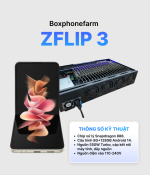 Box Phone Farm Z Flip3 8/128GB Cổng USB + LAN/OTG mạch đen