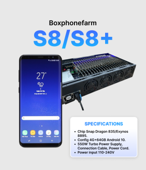 Box Phone Farm S8/S8+ Latest Generation 2026 USB + LAN Port