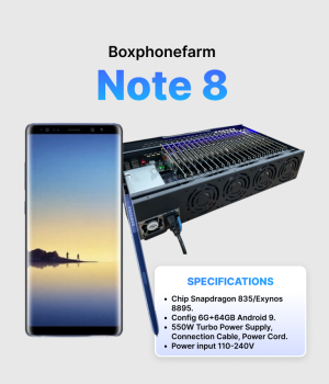 Box Phone Farm Note 8 6/64GB USB + LAN/OTG black circuit board