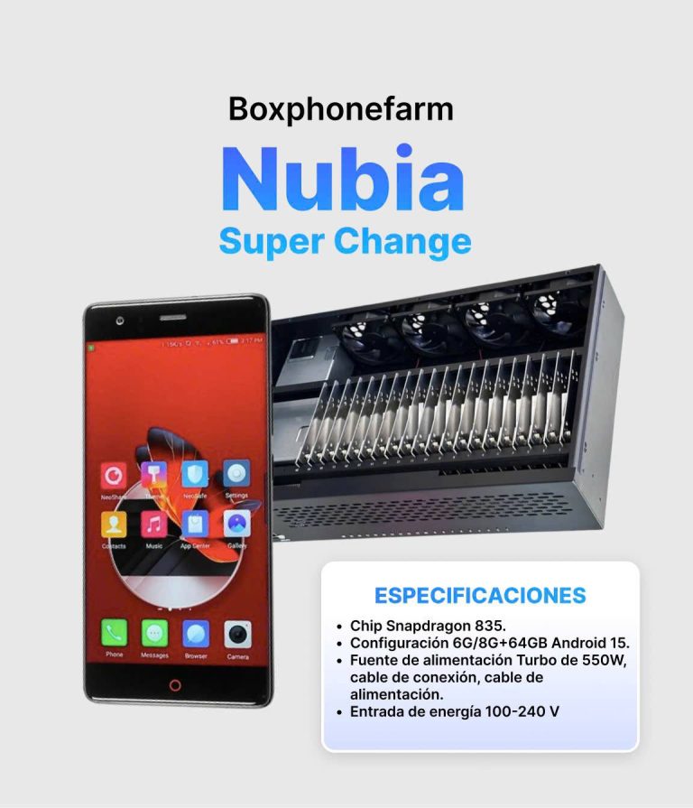 Box Phone Farm Nubia Z17 Super Change Puerto USB + LAN/OTG