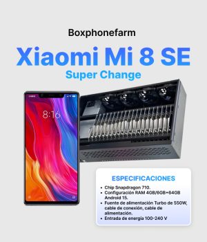Box Phone Farm Xiaomi Mi 8 SE Super Change Puerto USB + LAN/OTG