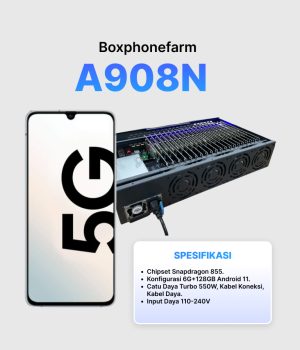Box Phone Farm A908N 6/128GB | Port USB + LAN/OTG | PCB Hitam
