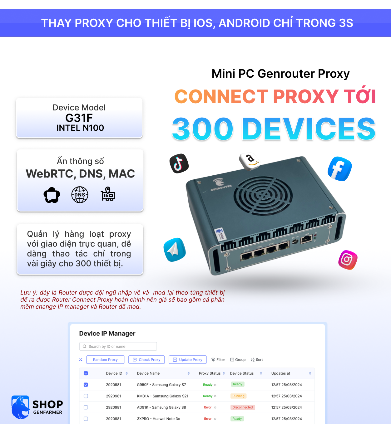 Mini PC Router thay đổi IP/Proxy cho boxphone LAN, OTG, IOS lên tới 200-300 thiết bị 1 Mini PC Router thay đổi IP/Proxy cho boxphone LAN, OTG, IOS lên tới 200-300 thiết bị